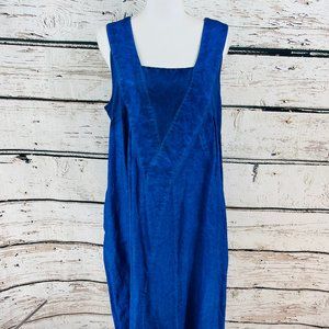 Soft Surrounding Women's Dress Sleeveless Side Zipper W/ Pockets Blue Size Large